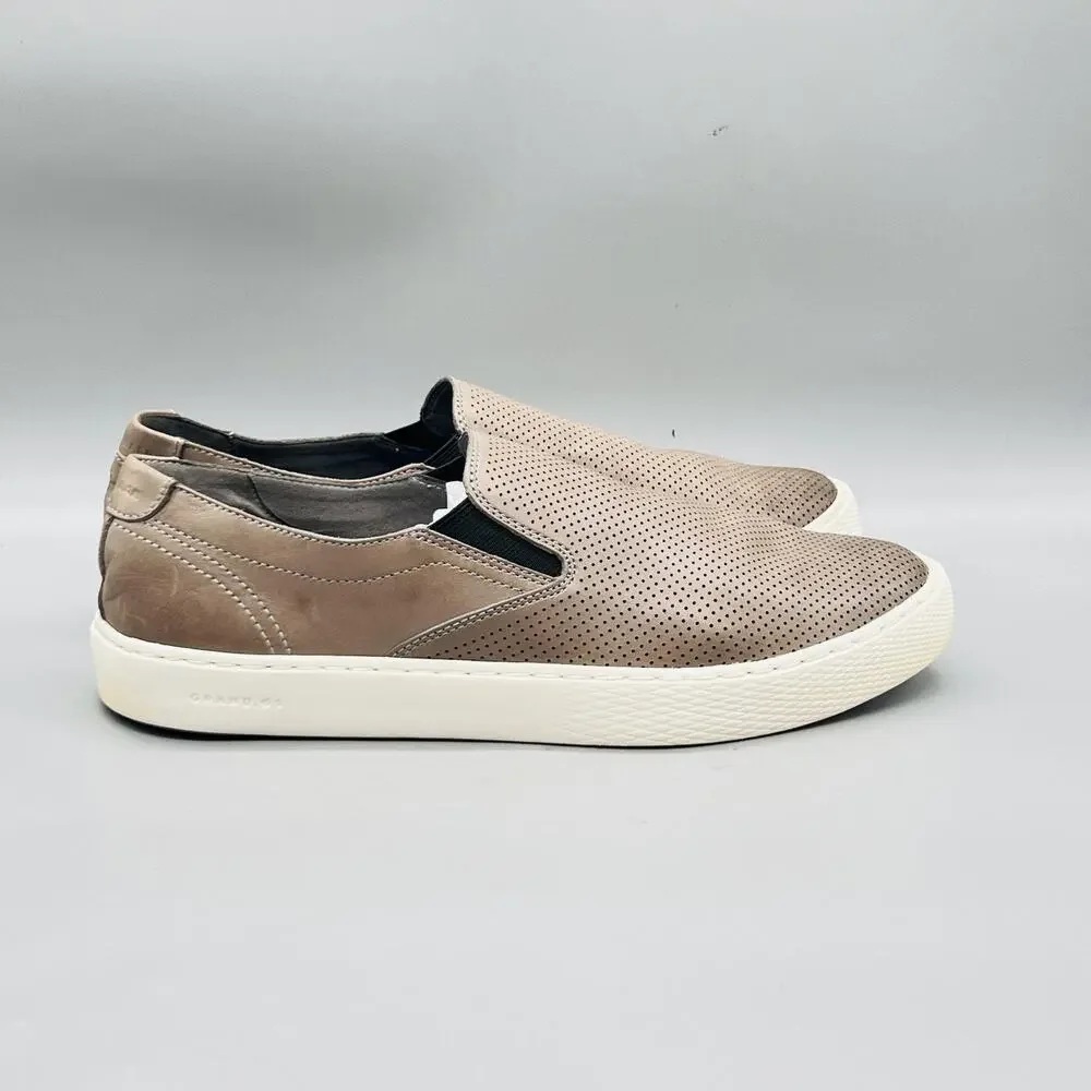 Cole Haan Shoes Mens 10 Brown Leather GrandPro Slip On Casual Sneakers Comfort